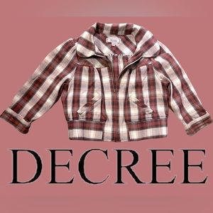 🎉Host Pick!🎉 DECREE plaid cropped jacket. Size large. 🧥